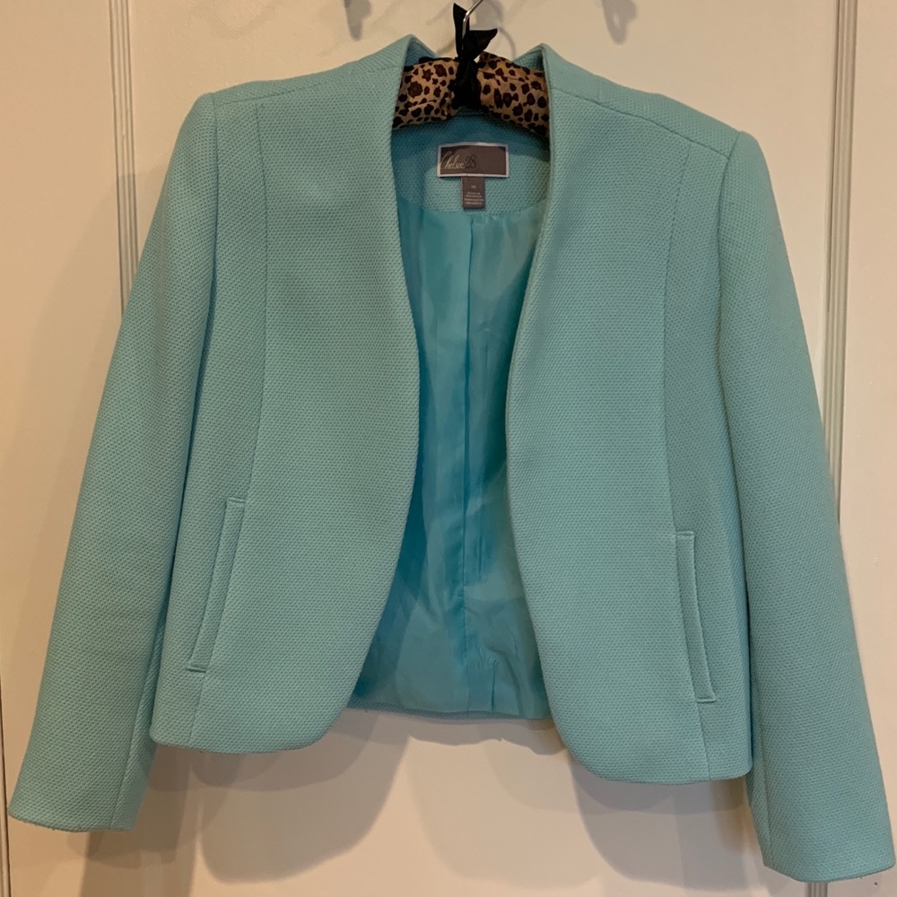 Turquoise Blue Cropped Blazer